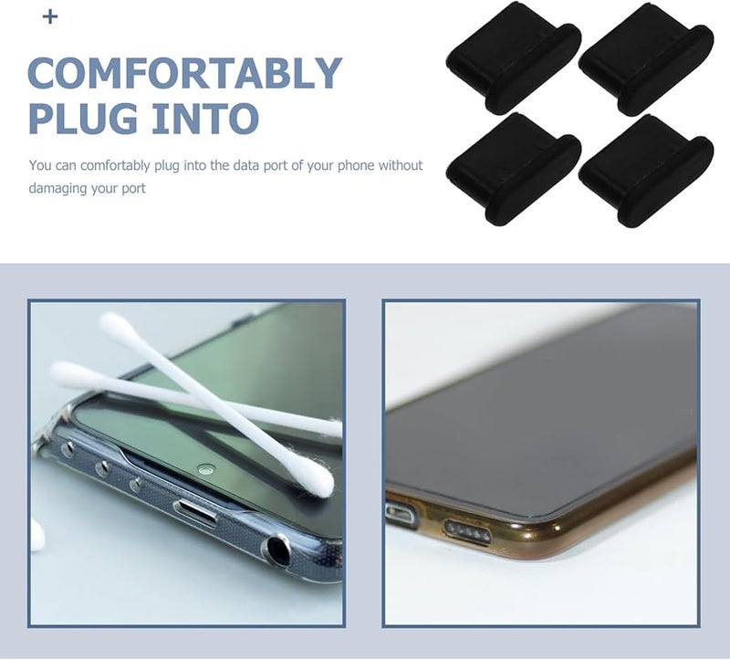 Black 100 Pcs USB C Port Dust Plugs Phone Speaker Dust Protector - Image 4